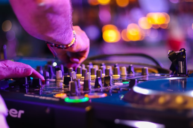 A close-up of a professional DJ.