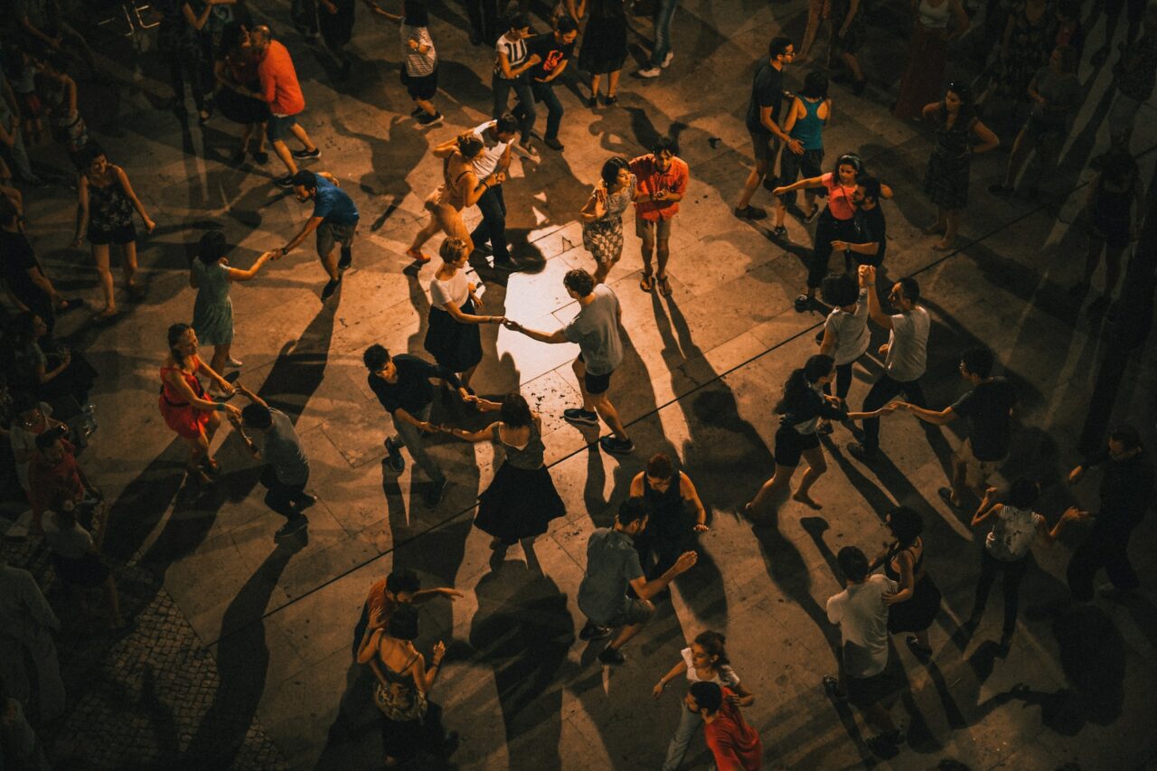 Wedding guests on the dance floor