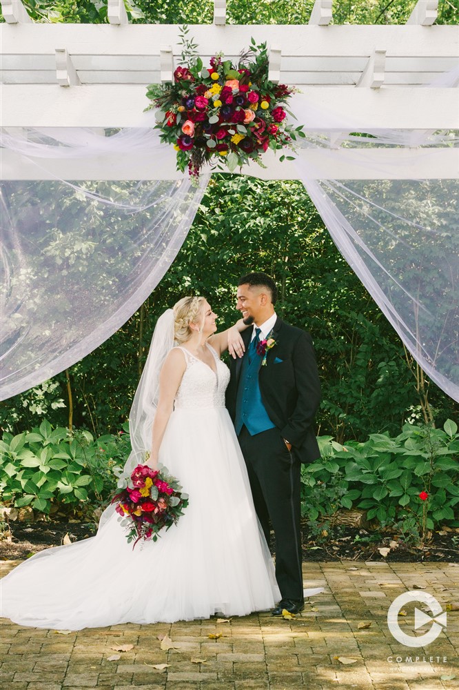 colorful wedding altar