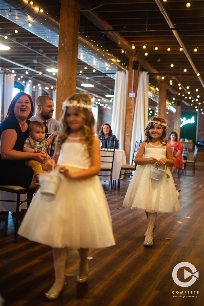 flower girls at the Iowa taproom