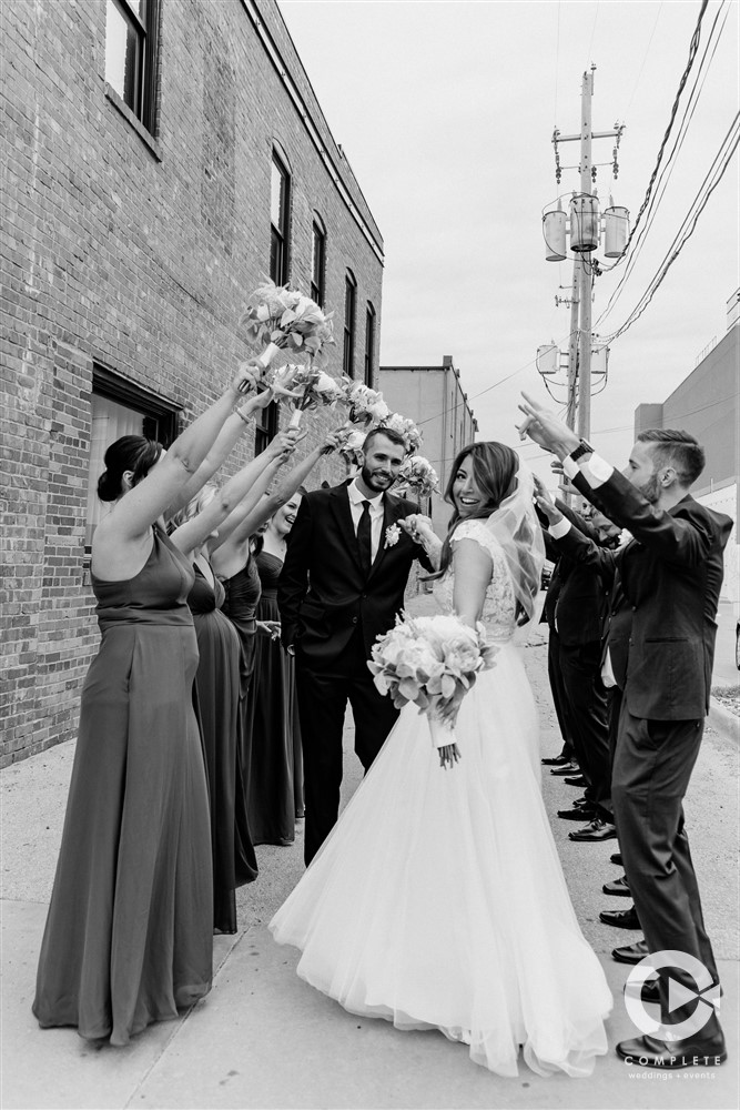 wedding party bridge