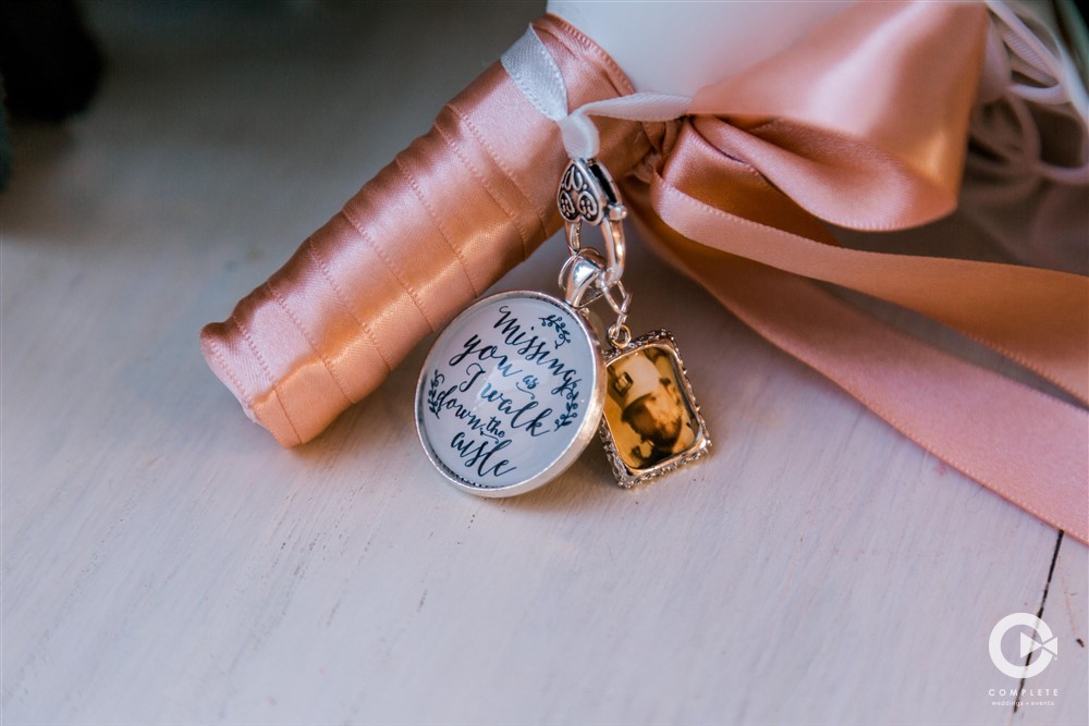 memorial charm in wedding bouquet - Remembering Loved Ones on Wedding Day
