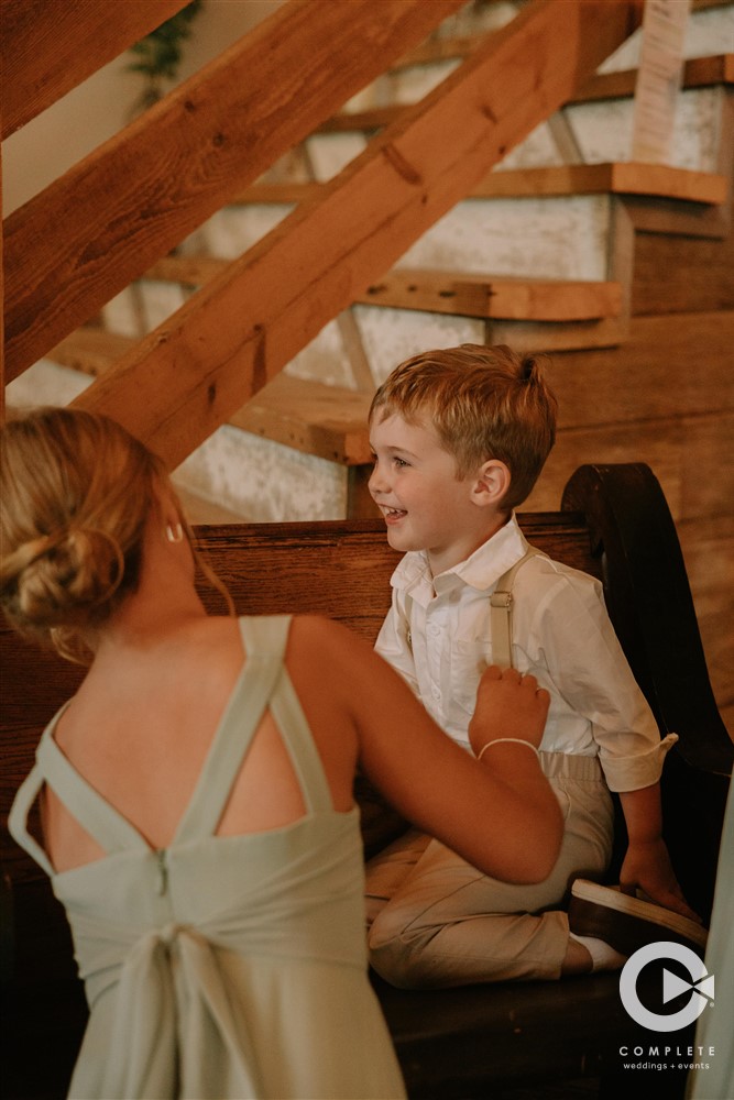 Ring Bearer getting ready on wedding day.