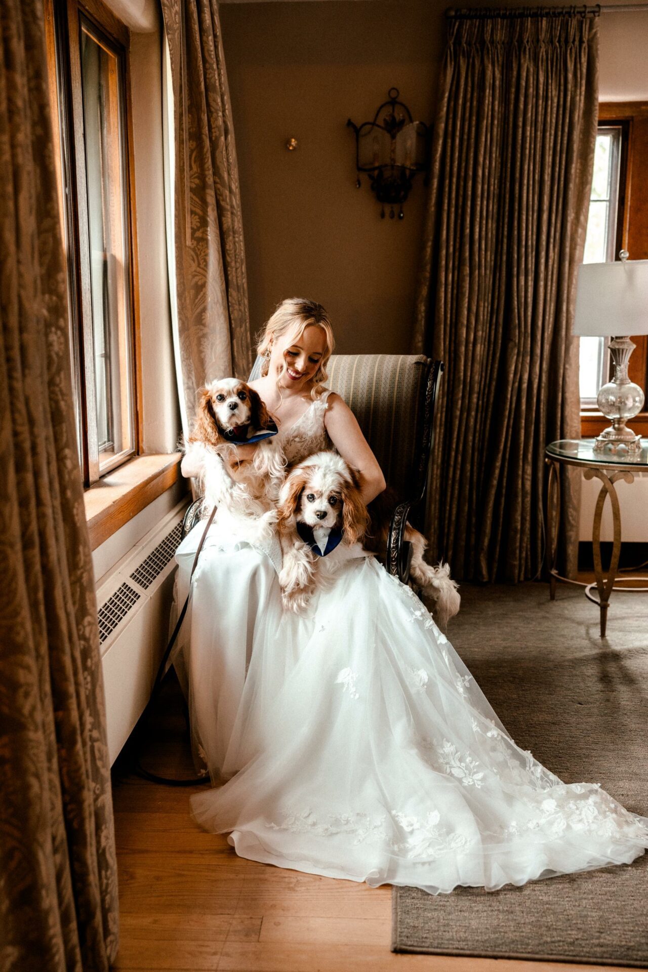 Bride and Dogs Photography by Tiarrah Sova