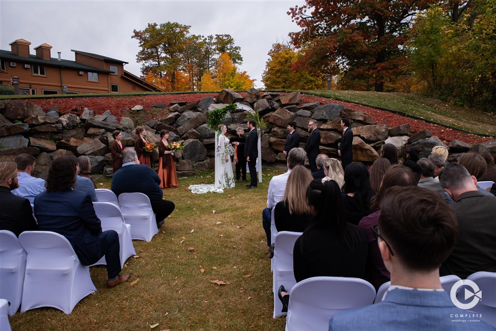 full view of wedding taking place