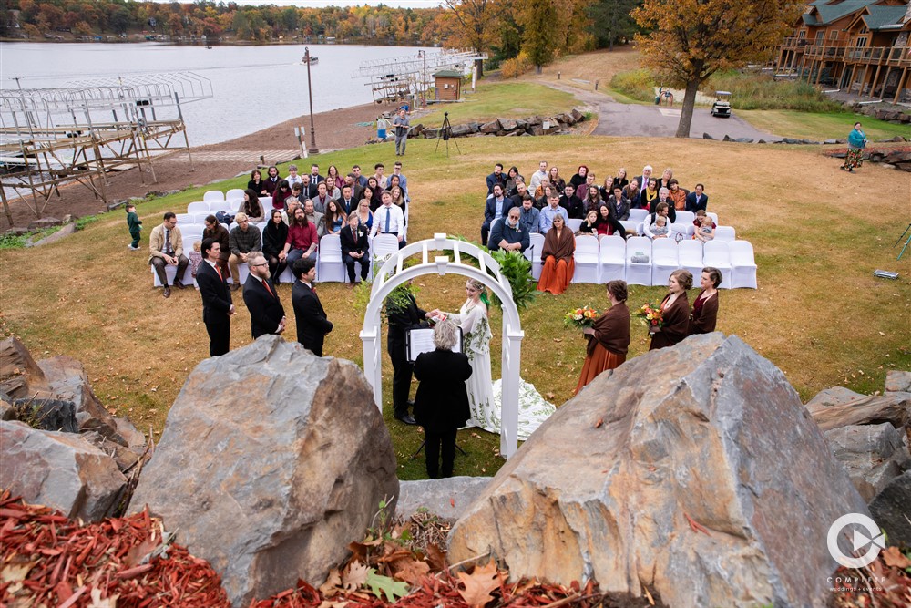 Big Sandy Resort in McGregor,MN shot from top of the hill for wedding