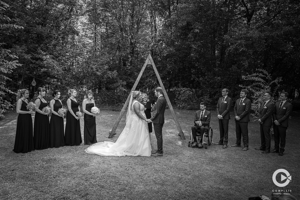 Duluth-Complete-Weddings-and-Events-Kristen-and-Jason-ceremony-picture Black and White