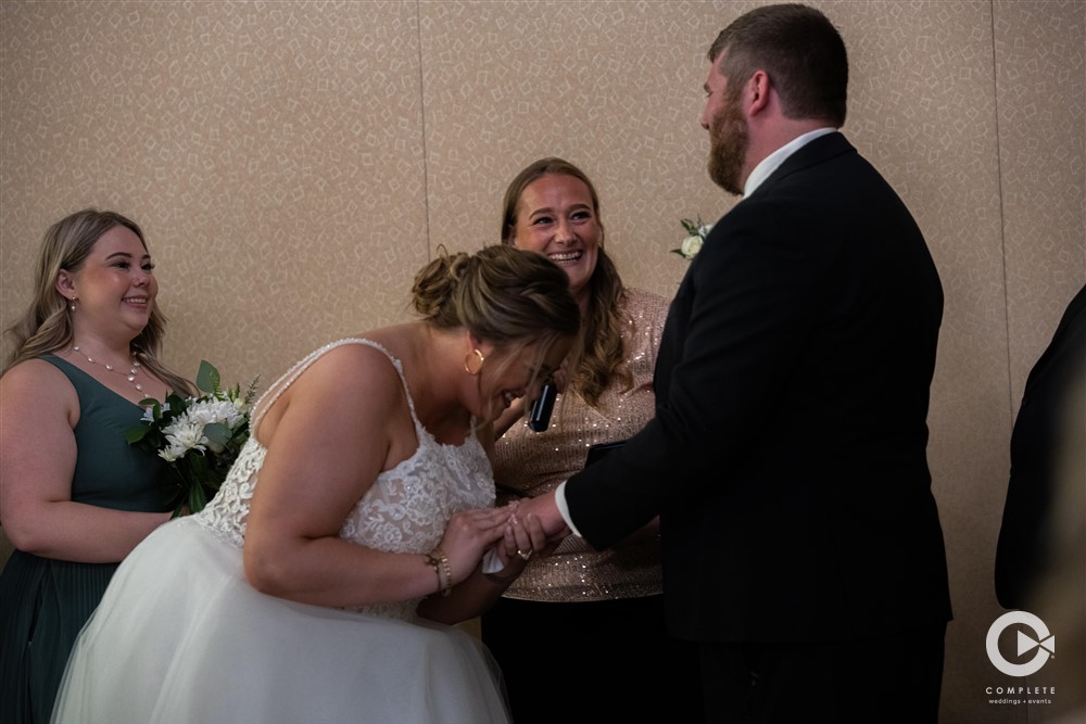 laughing during ceremony