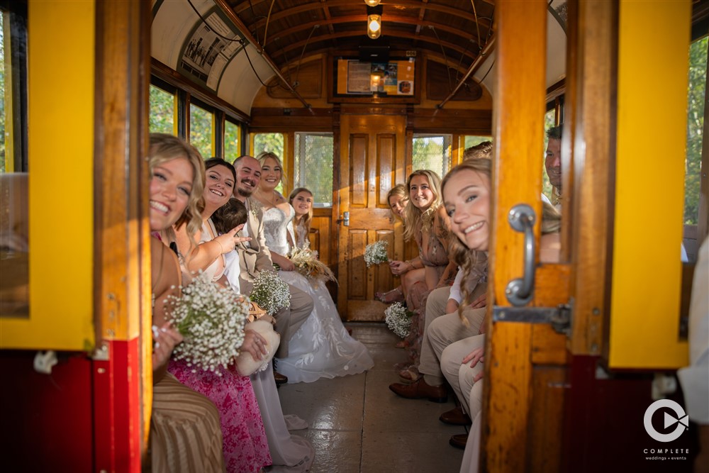 Complete Weddings + Events Duluth - MN Discovery Center - Johnson Wedding Party on a train