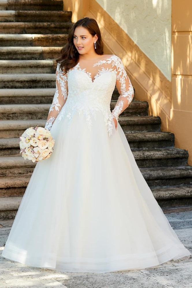 fancy statement sleeves on wedding dress