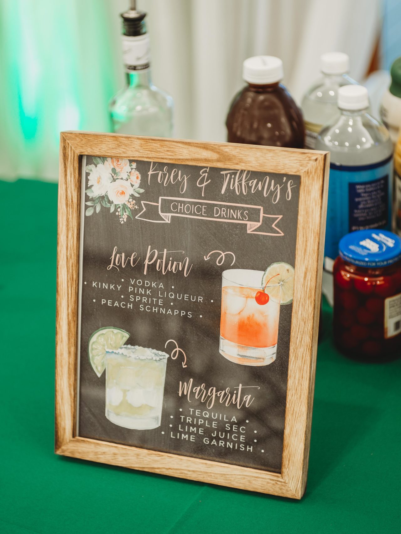 custom coktails for bride and groom