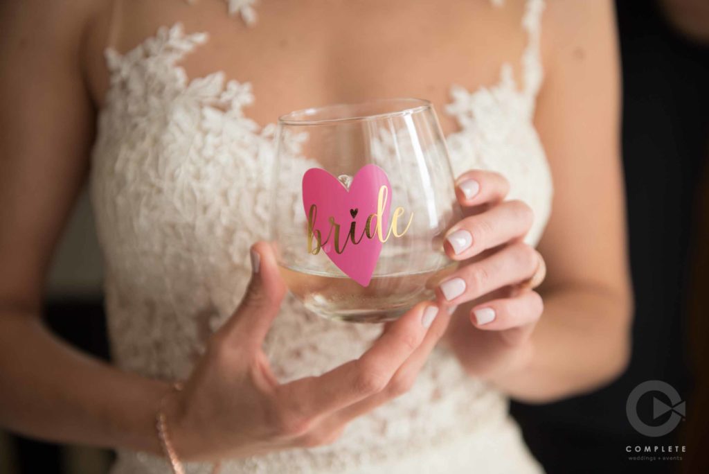 Miami Bride holding glass