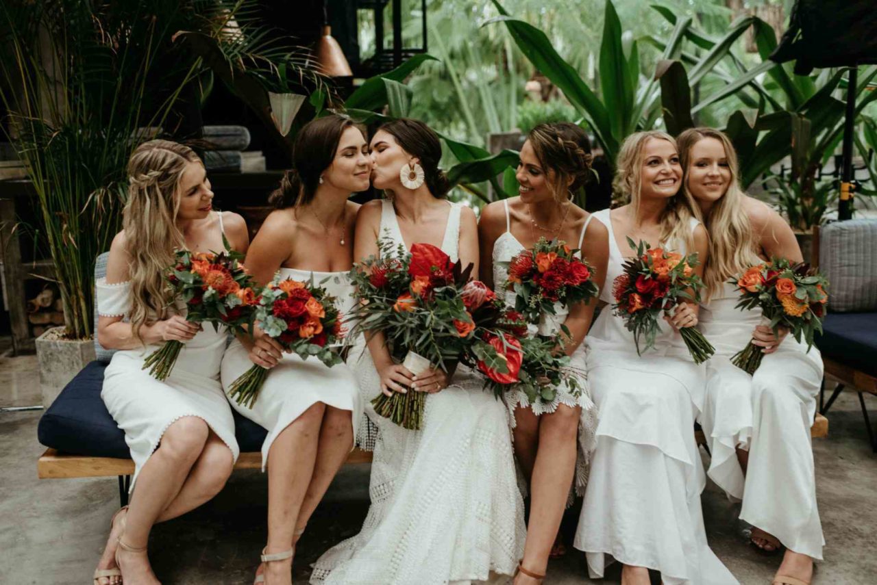 Subtle Mismatched bridesmaids hair styles for wedding