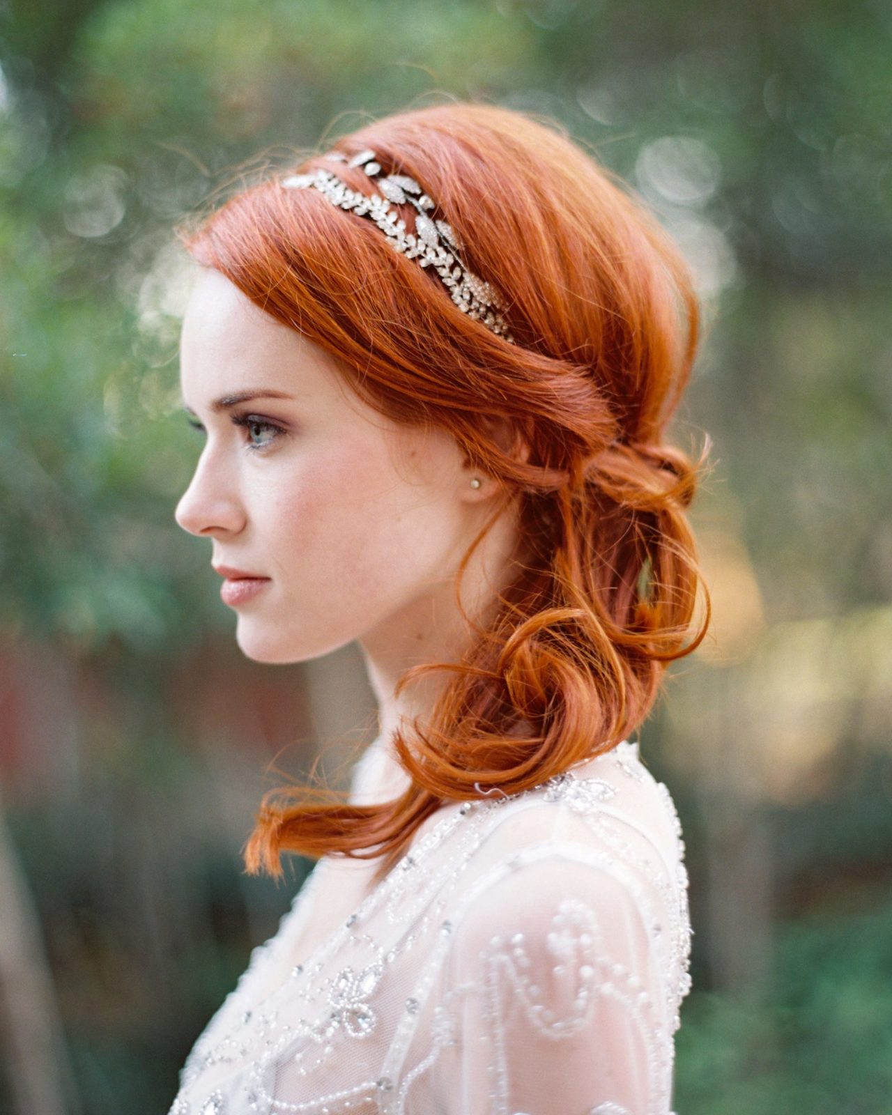 redhead side ponytail
