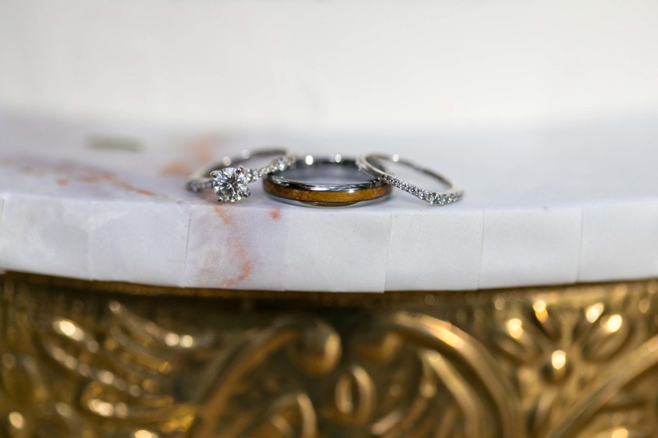 Wedding ring on the cake