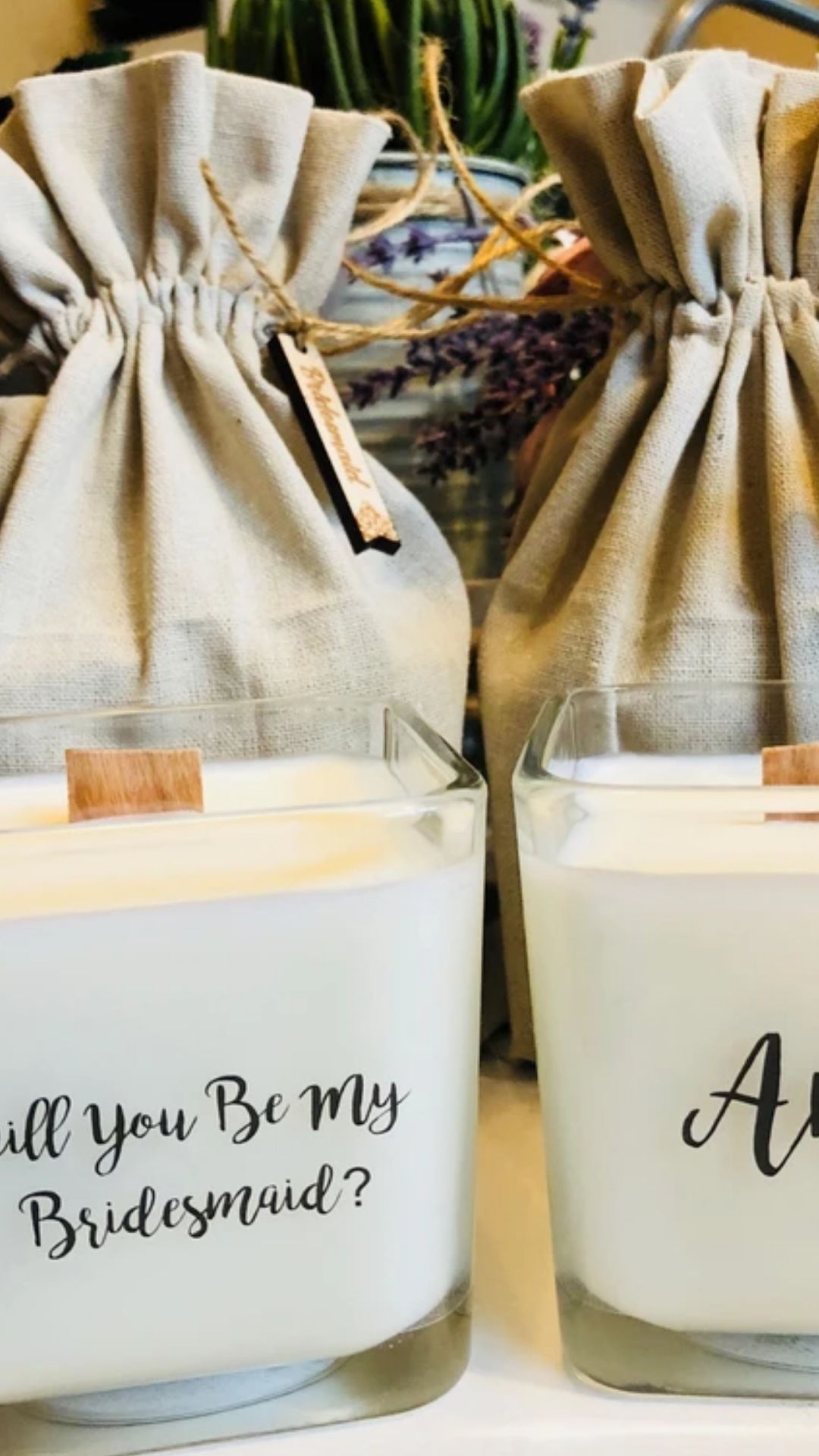 Bridesmaid gift ideas custom candles