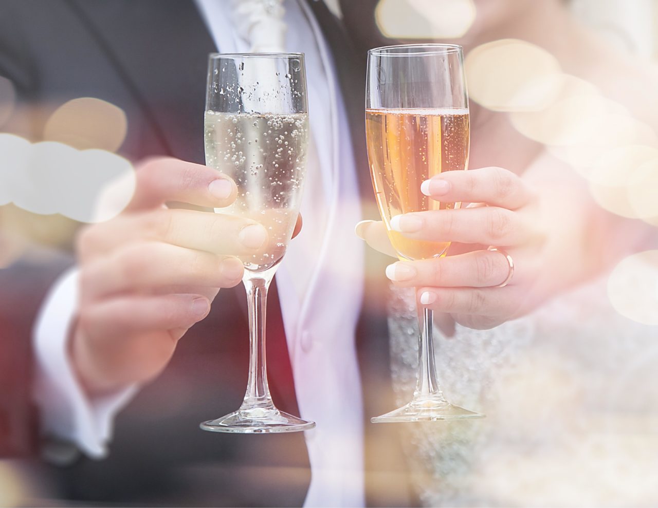 wedding photography champagne toast