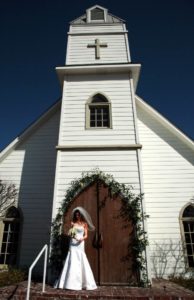 bride outside church