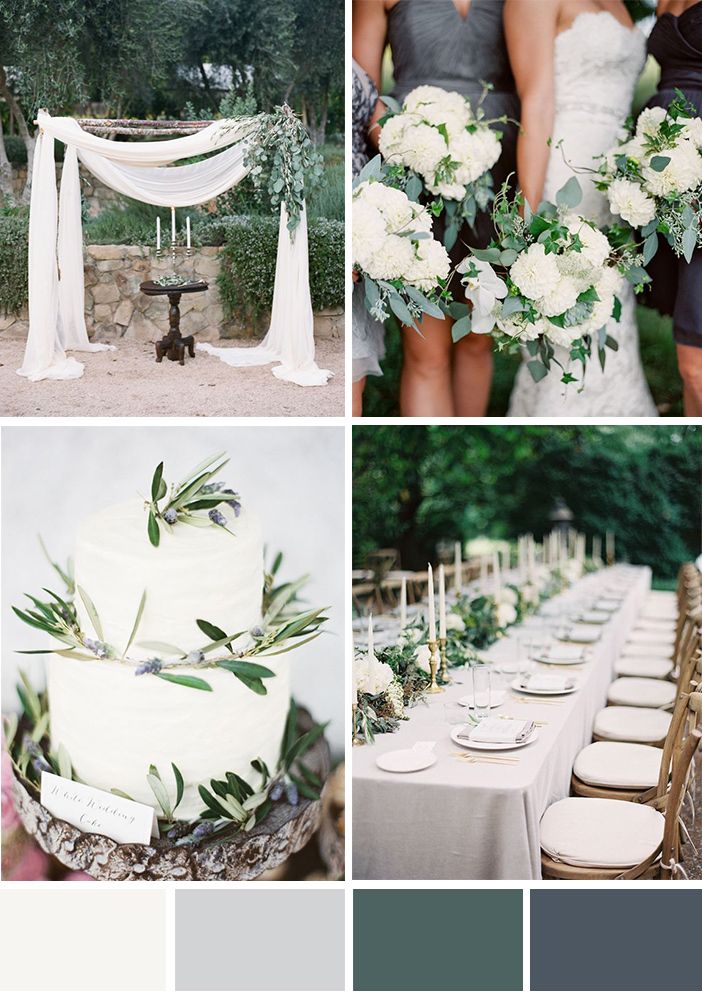 White & Green Wedding colors