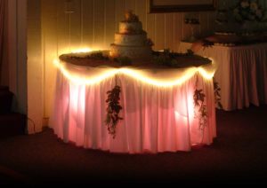 lighted cake table