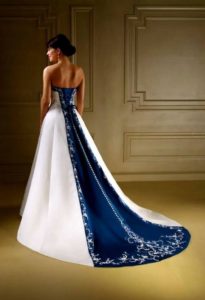 Wedding gown with Blue accent