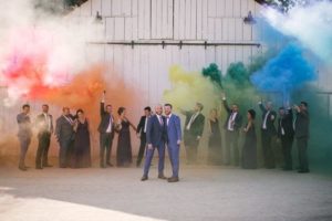 weddging party with Smoke Bomb