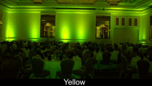 Yellow up lights for wedding