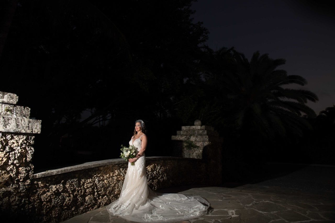 Bride posing at Secret Gardens Miami