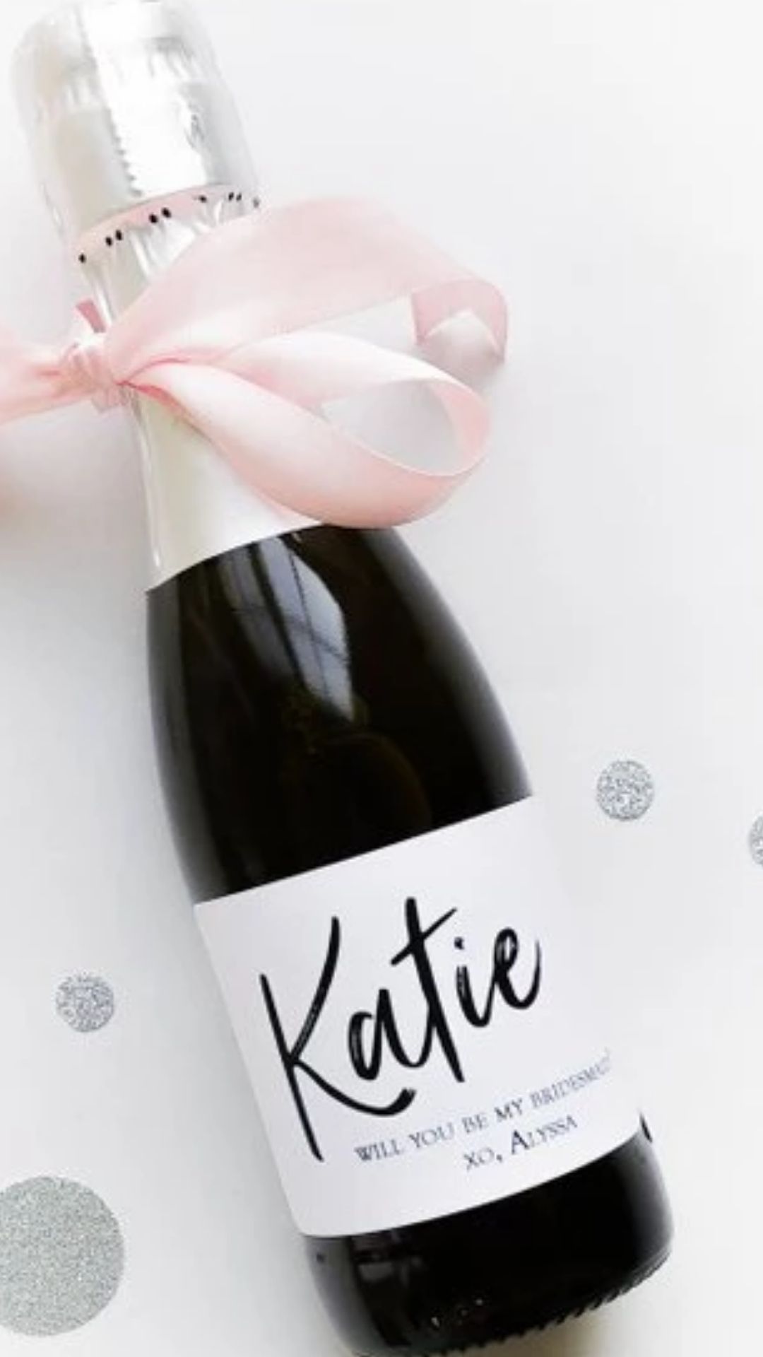 Bridesmaid gift idea wine bottle