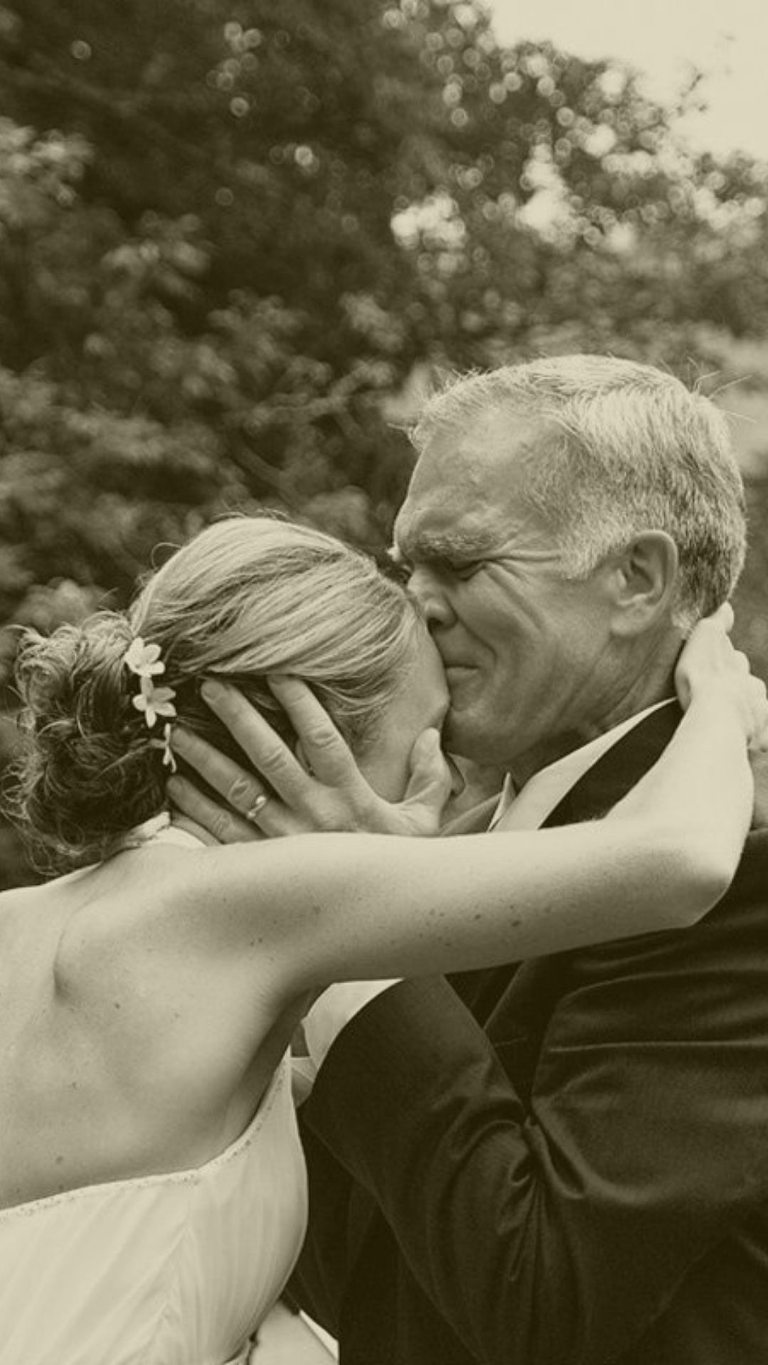 Father and bride emotional photo