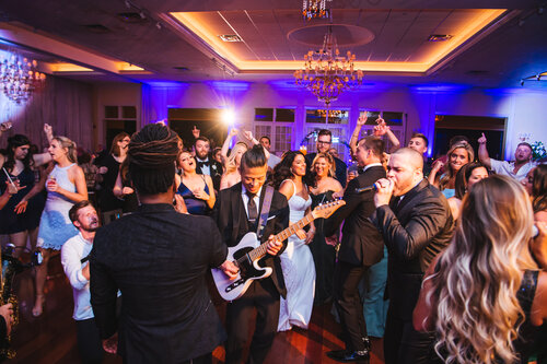 Wedding DJ with musician guitar player