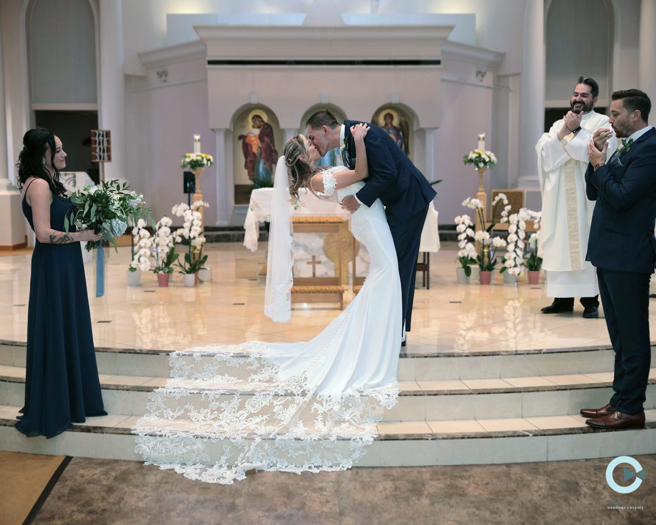 Groom Kiss Bride Ceremony