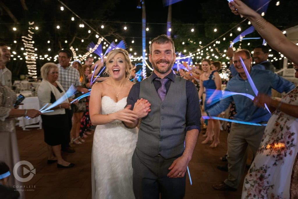 Heitman House wedding, Outdoor wedding, Fort Myers wedding, Glow stick exit photo, Fort Myers wedding Photographer