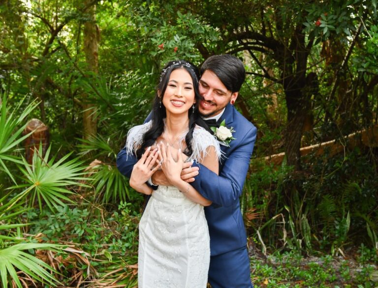 Fort Myers Wedding Photographer Summer Bride & Groom hugging