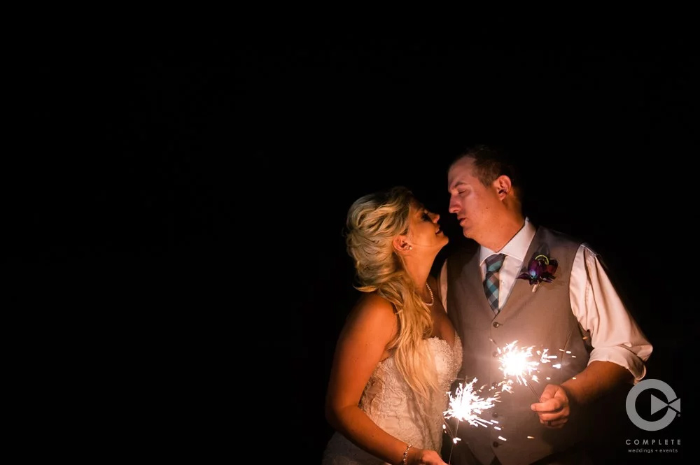 couple with sparklers