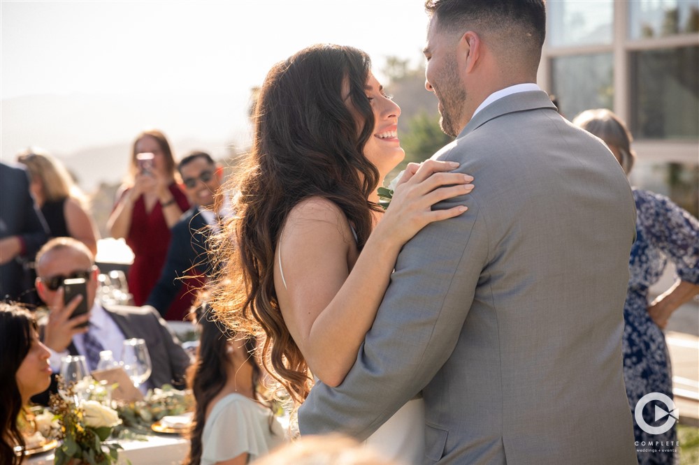 bride and groom dancing