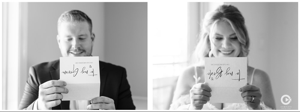 Fort Myers bride and groom wedding love letters.