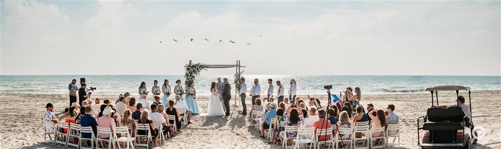 Tween Waters Resort beach wedding ceremony.