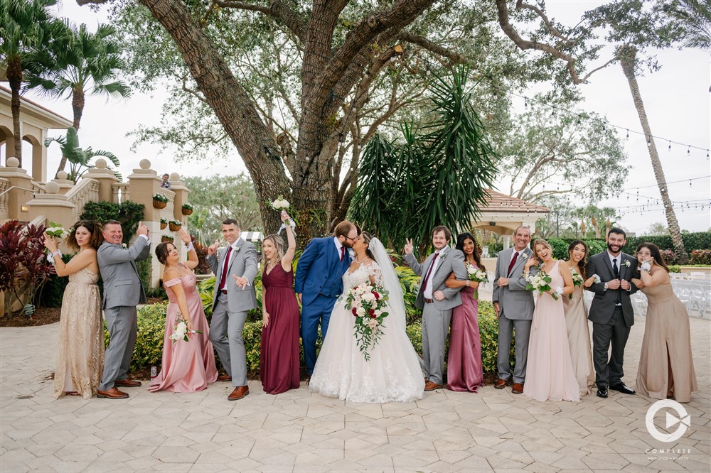 Wedding party photos in Naples, Florida.