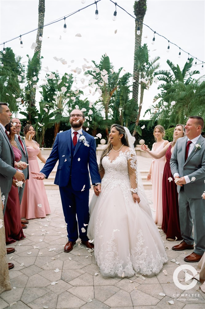 Luxurious Naples, Florida wedding ceremony detail photo.