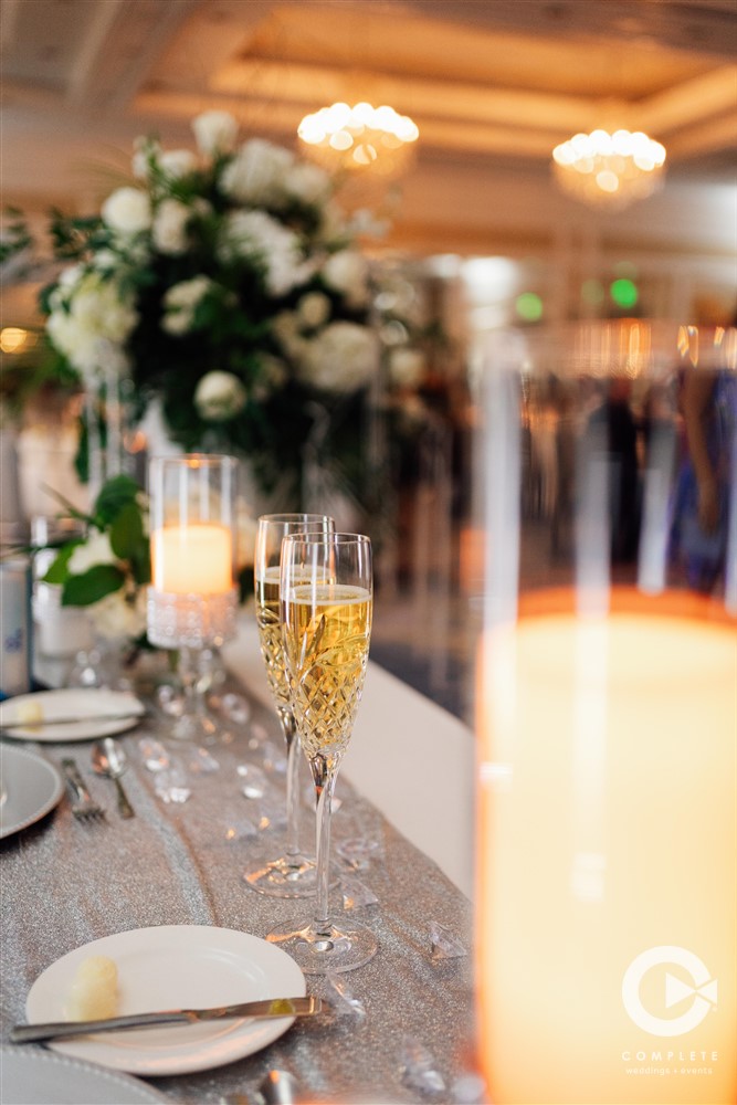 Wedding details within the Marco Island Hilton ballroom.