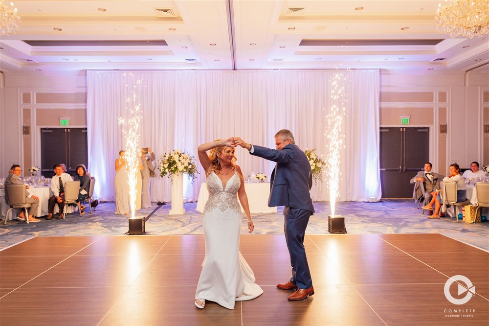 Cold sparks and wedding dancing at Hilton Marco Island.