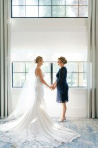 Bride to be and Mother Prepare for wedding ceremony