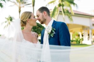 Bride and Groom about to kiss at Grandezza wedding in Fort Myers