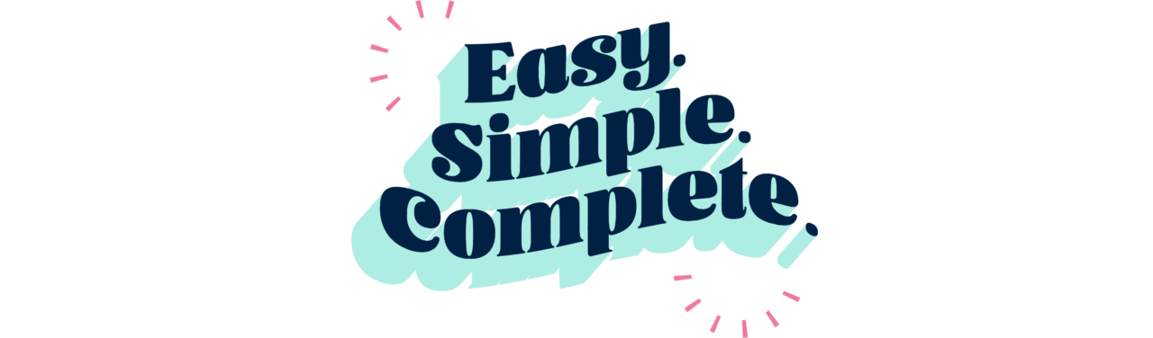 Logo saying Easy, Simple, Complete