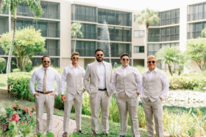 Grromsmen Pose at Sundial Beach Resort and Spa on Sanibel Island Florida