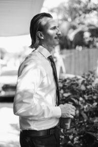 Groom before ceremony - Black and White Wedding Photography in Fort Myers