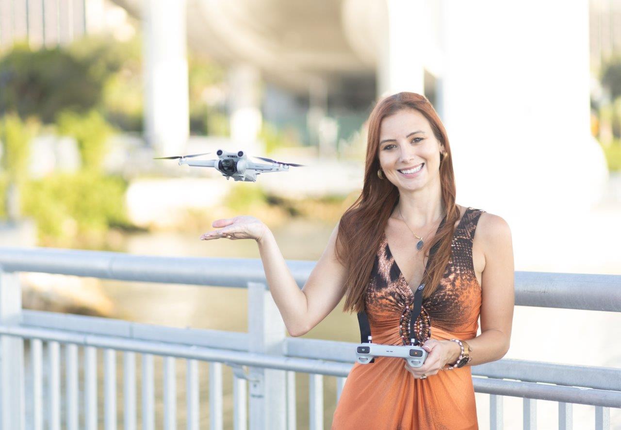 Fort Myers Wedding Videographer Vanessa with drone.