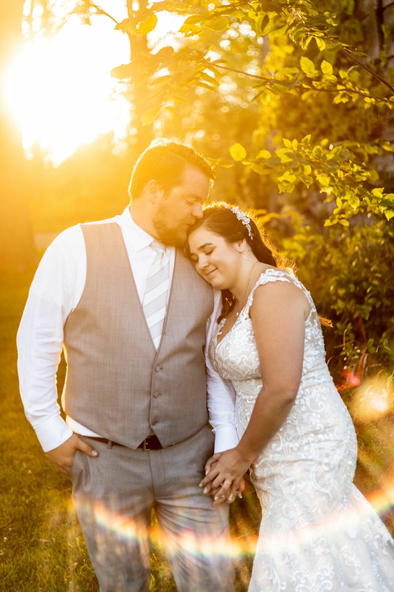Bride & Groom Sunset Photo
