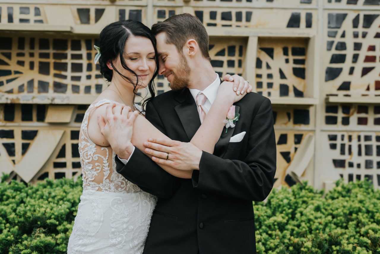 Couple hugging in Michigan